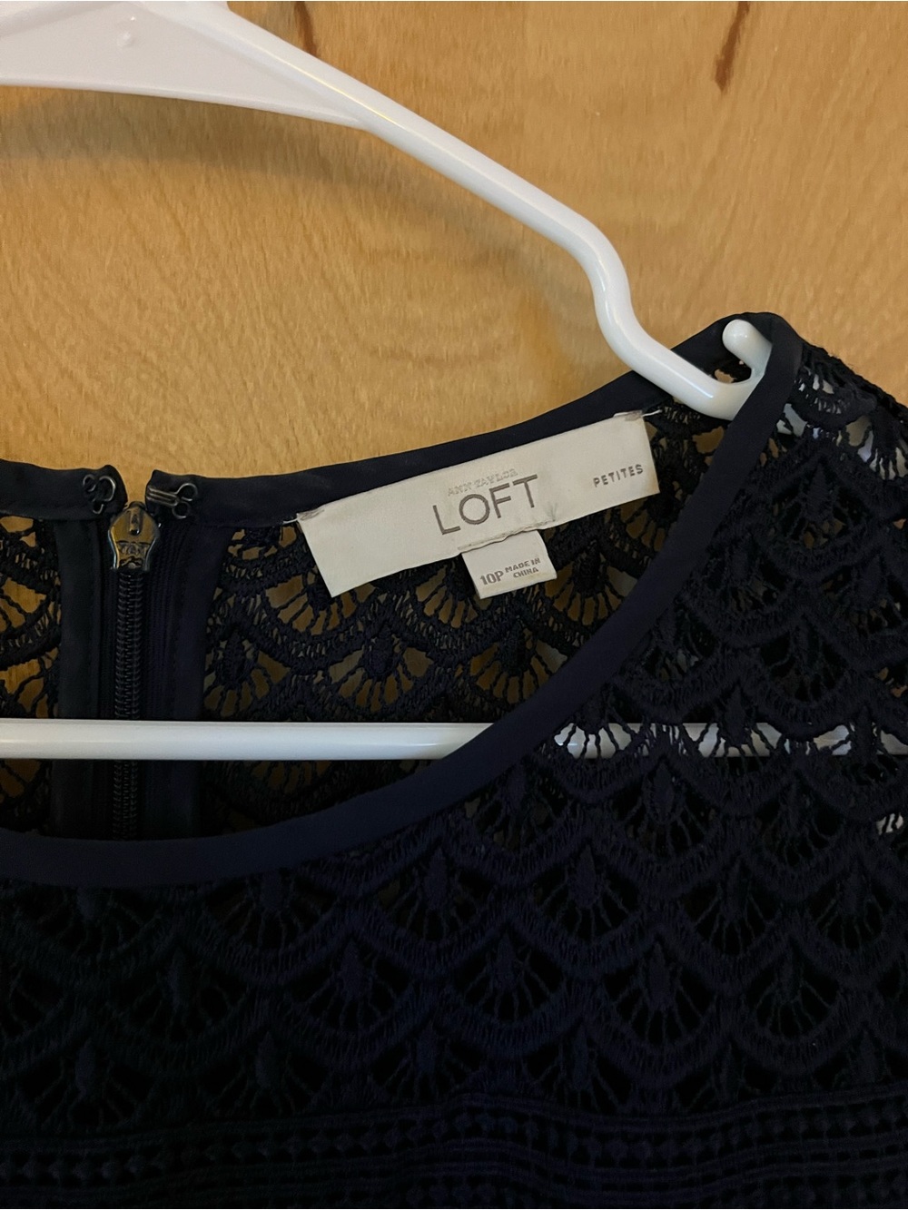 LOFT Navy Lace Petite Dress Top